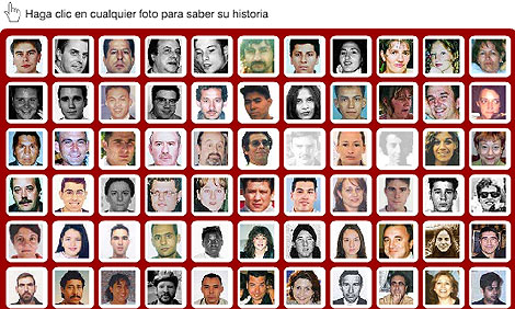 "Pinche para conocer la historia de cada víctima"... ¿de verdad es necesario?¿realmente aporta algo?