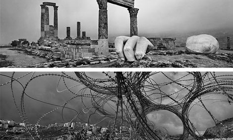 Jordania (Ammán), de la serie Arqueología, 2012 (superior) e 'srael‐Palestina (Al ‘Eizariya [Betania]), de la serie Muro, 2010 © Josef Koudelka / Magnum Photos