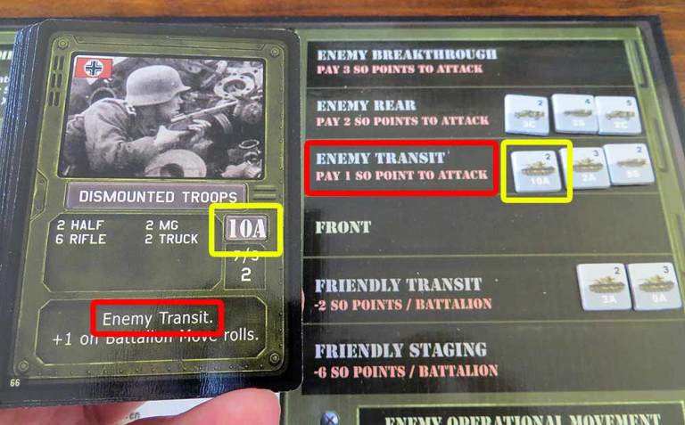 La carta de batallón indica la zona virtual en la que se halla la unidad enemiga.