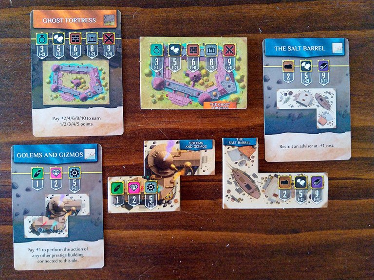 Edificios de prestigio con sus respectivas cartas.