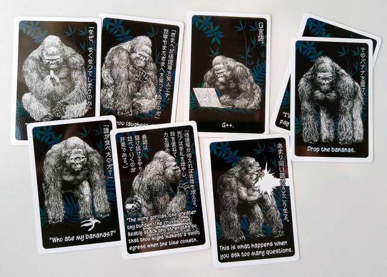 Todas las cartas de gorila son diferentes: los textos son de ambientación