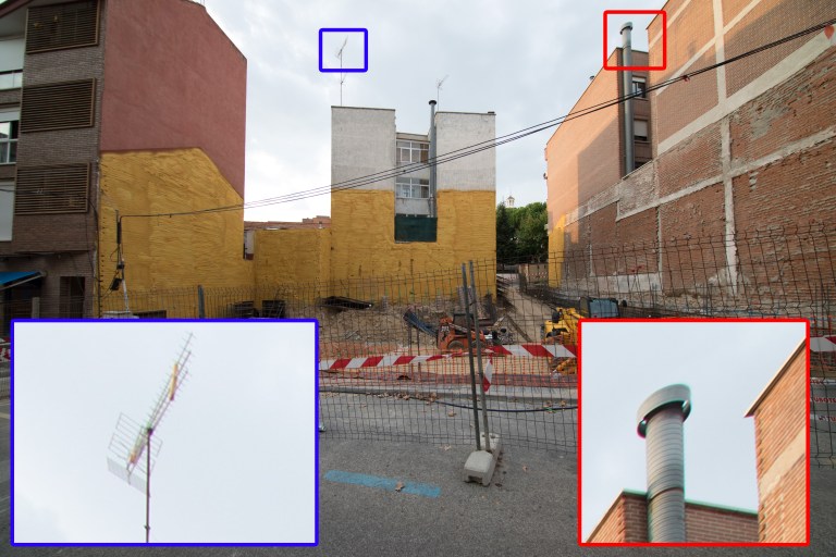 Ejemplo de aberraciones y distorsión en una imagen tomada con el Irix 11mm. salida directamente de cámara.